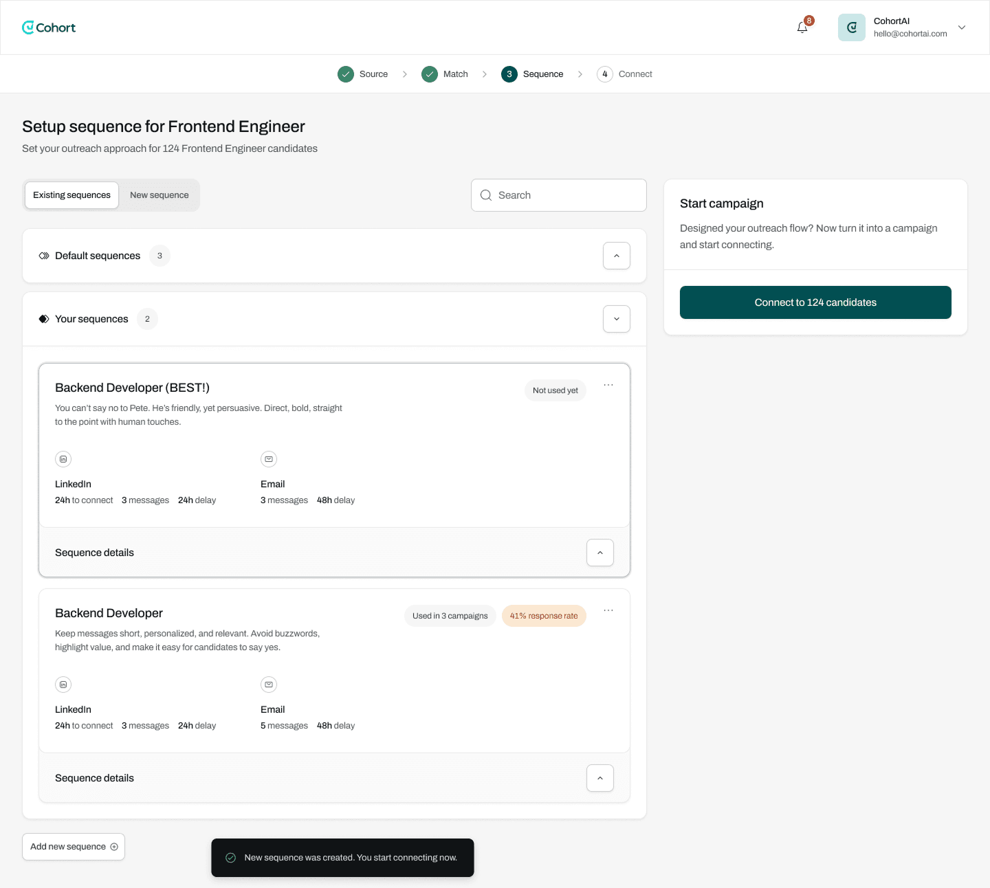 Sourcing sequence
