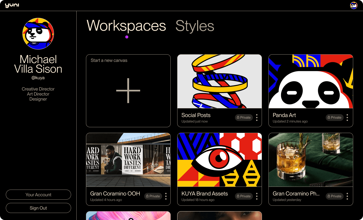Member canvas view